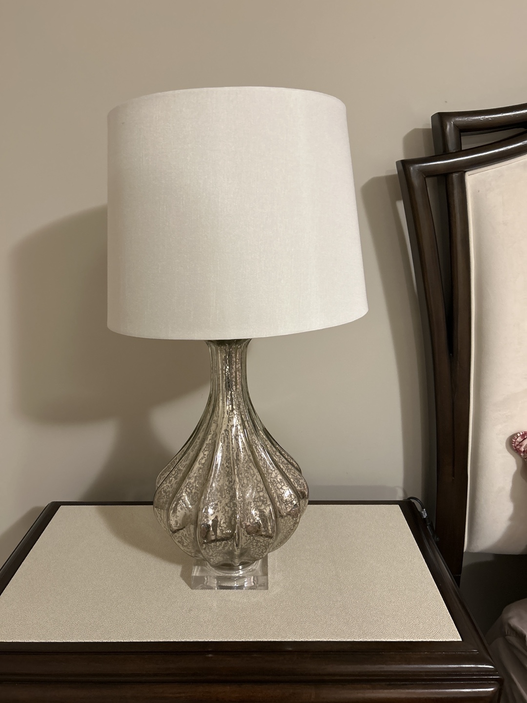 Elegant Silver Mercury Glass Table Lamp - photo 3