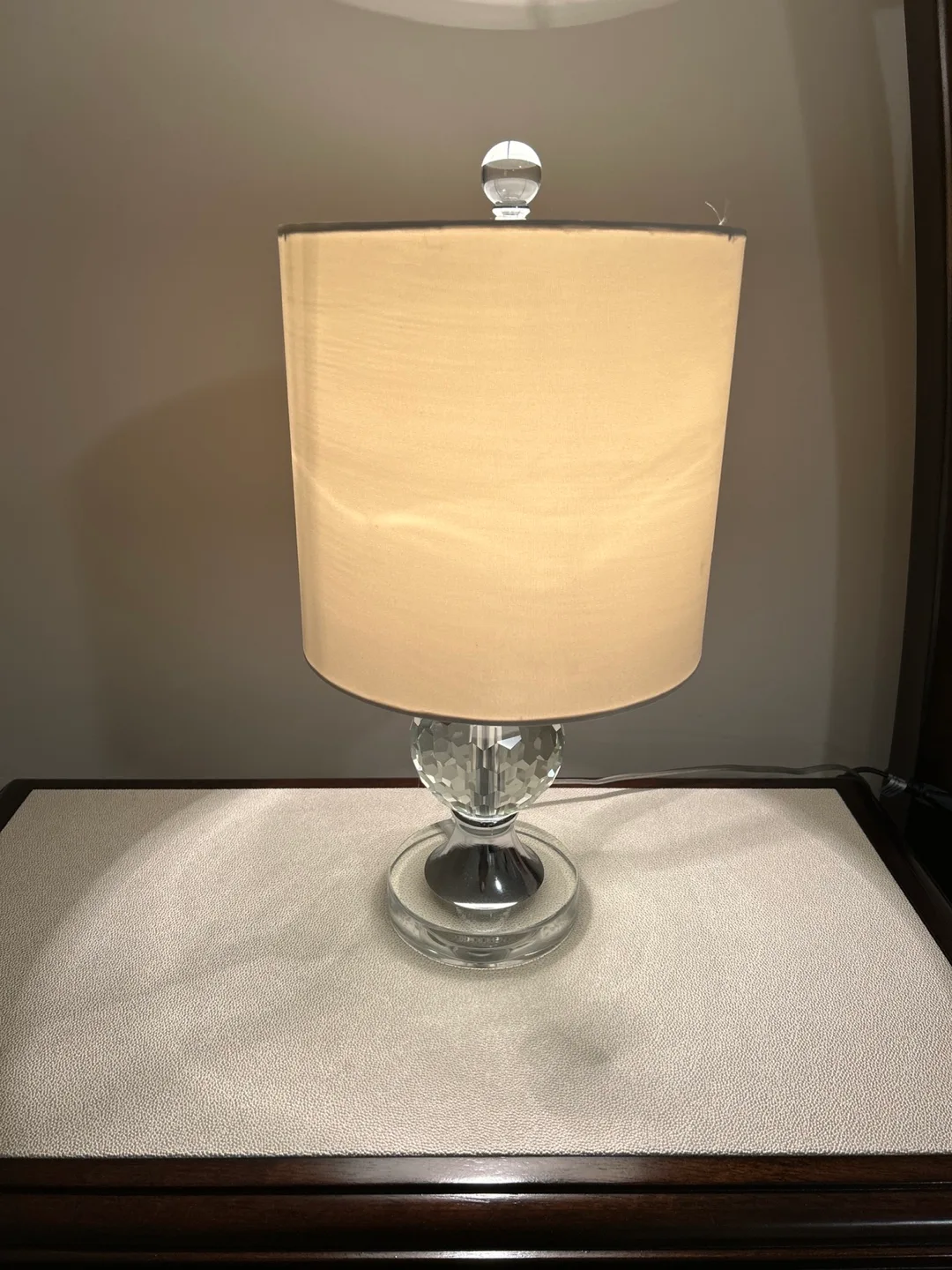 Crystal Table Lamp with Off-White Shade thumbnail