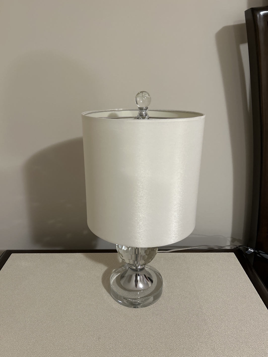 Crystal Table Lamp with Off-White Shade - photo 2
