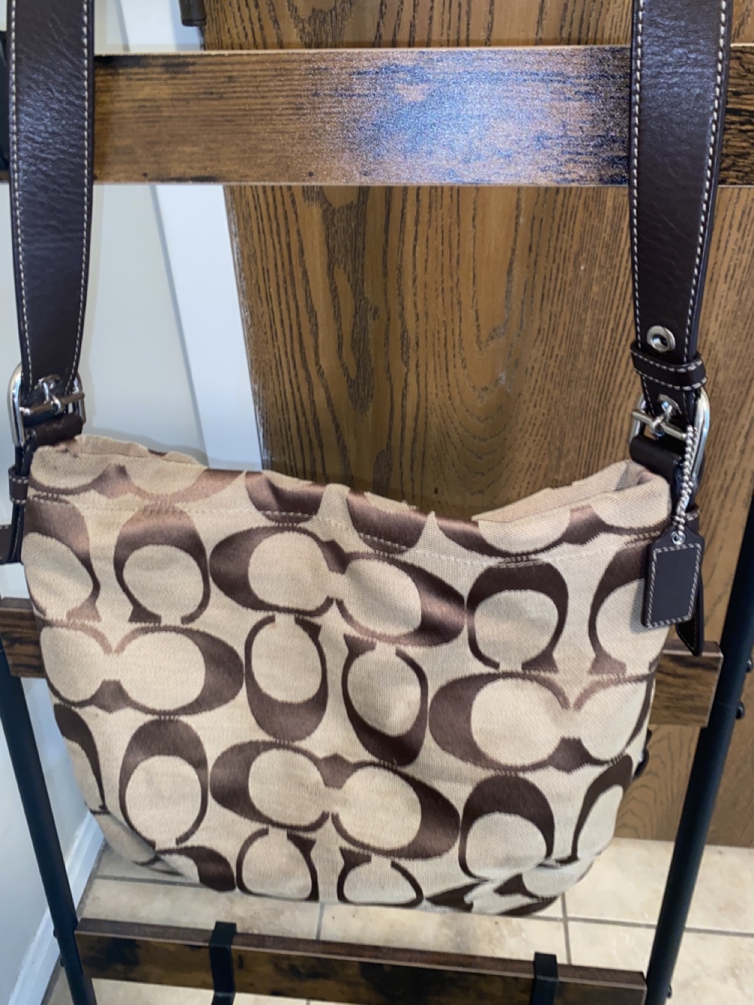 Coach Signature C Brown Beige Shoulder Bag - photo 4