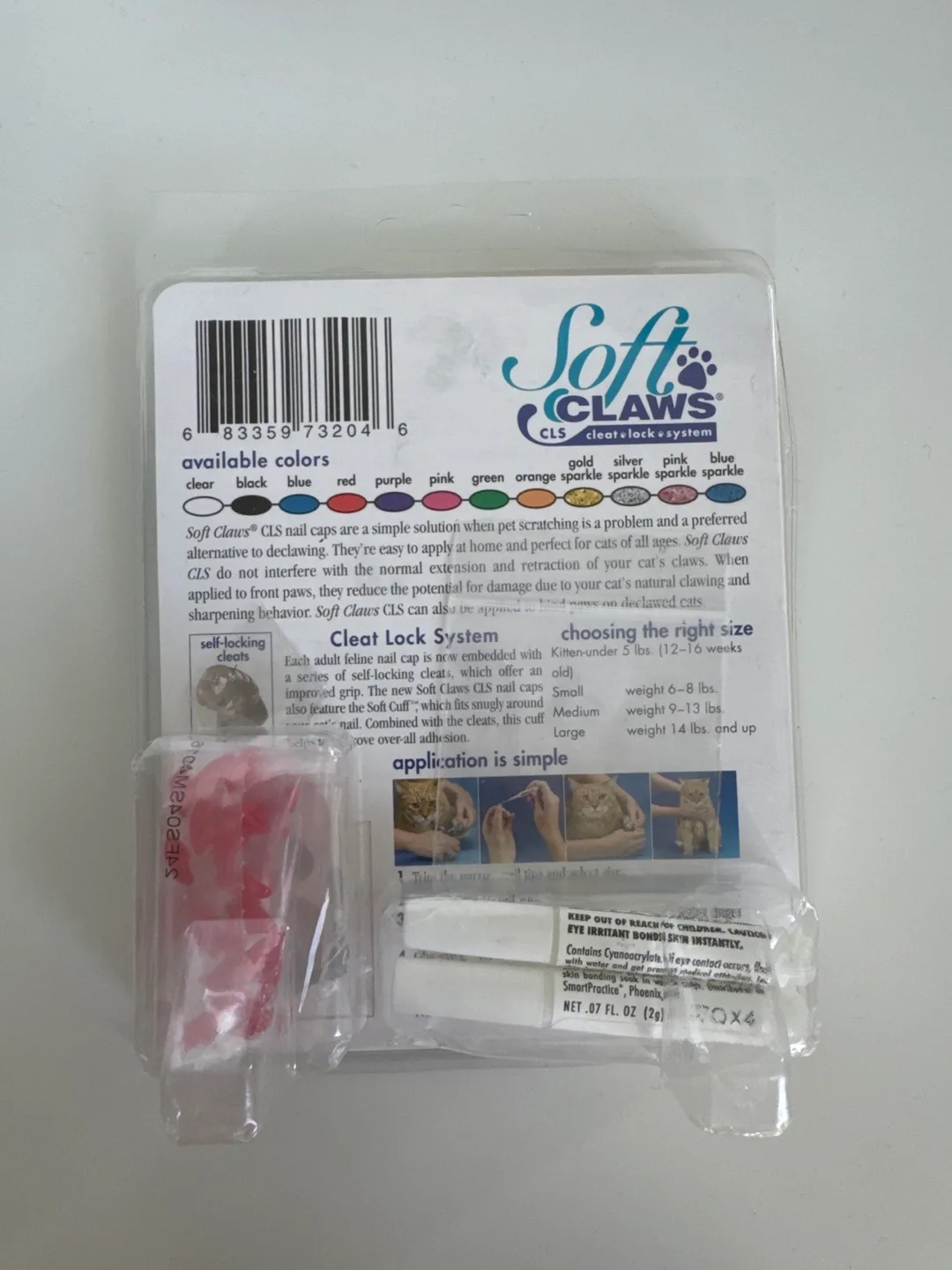 Soft Claws Nail Caps for Cats - Size Small - Red image indicator(2)