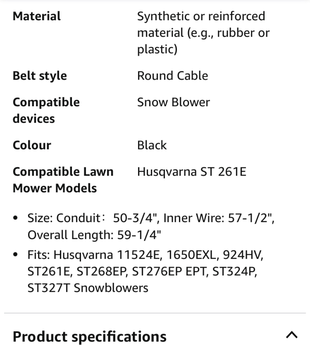 NEW SNOWBLOWER CABLES - photo 3