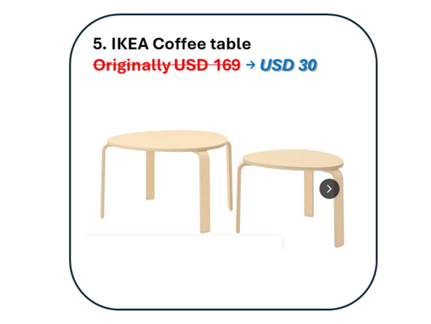 IKEA Nesting Coffee Tables - Set of Two