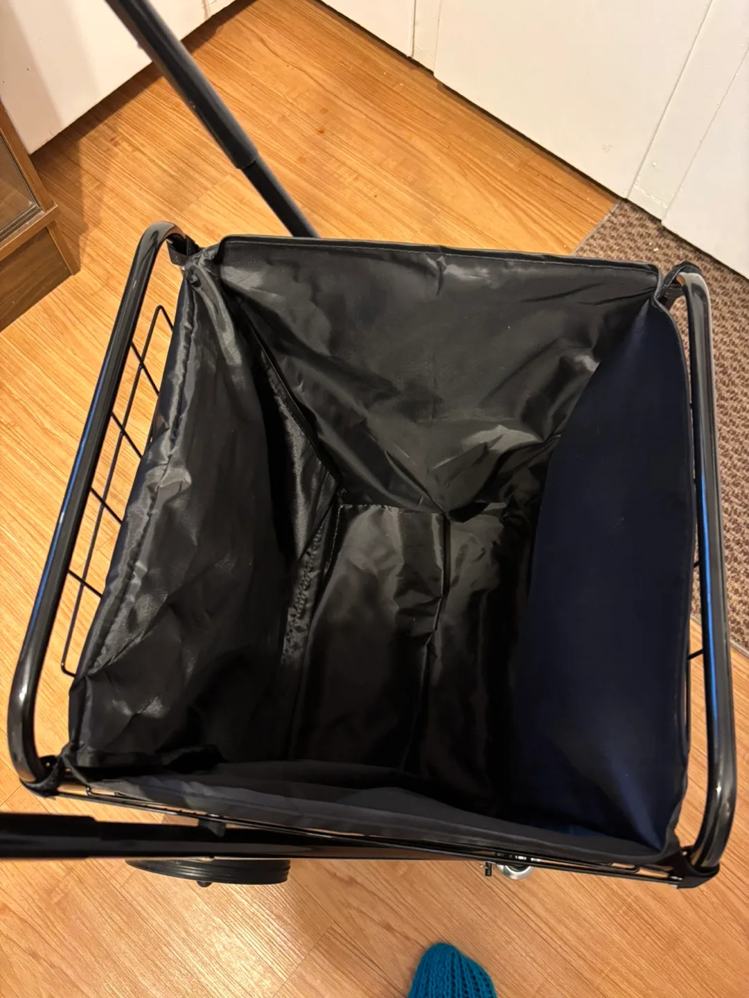 Black Utility Cart with Handle and Removable Liner image indicator(2)