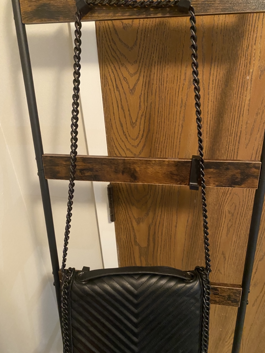Black Quilted Chain Strap Crossbody Bag
