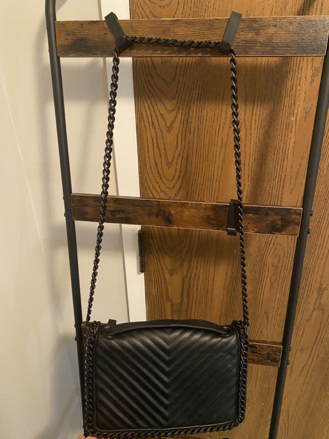 Black Quilted Chain Strap Crossbody Bag - photo 4