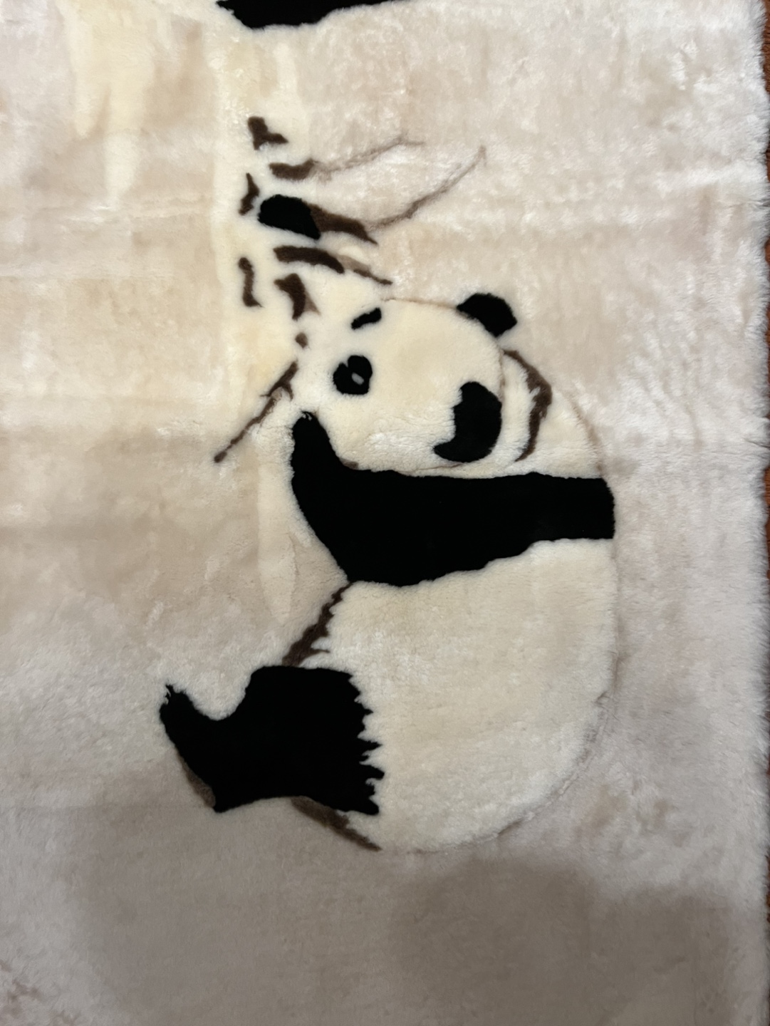 Vintage Alpaca Fur Panda Family approx 24x53"