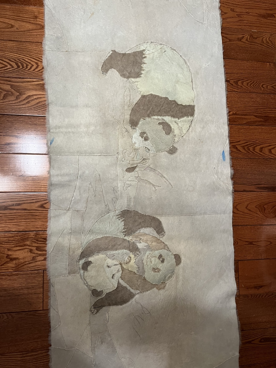 Vintage Alpaca Fur Panda Family approx 24x53" - photo 5
