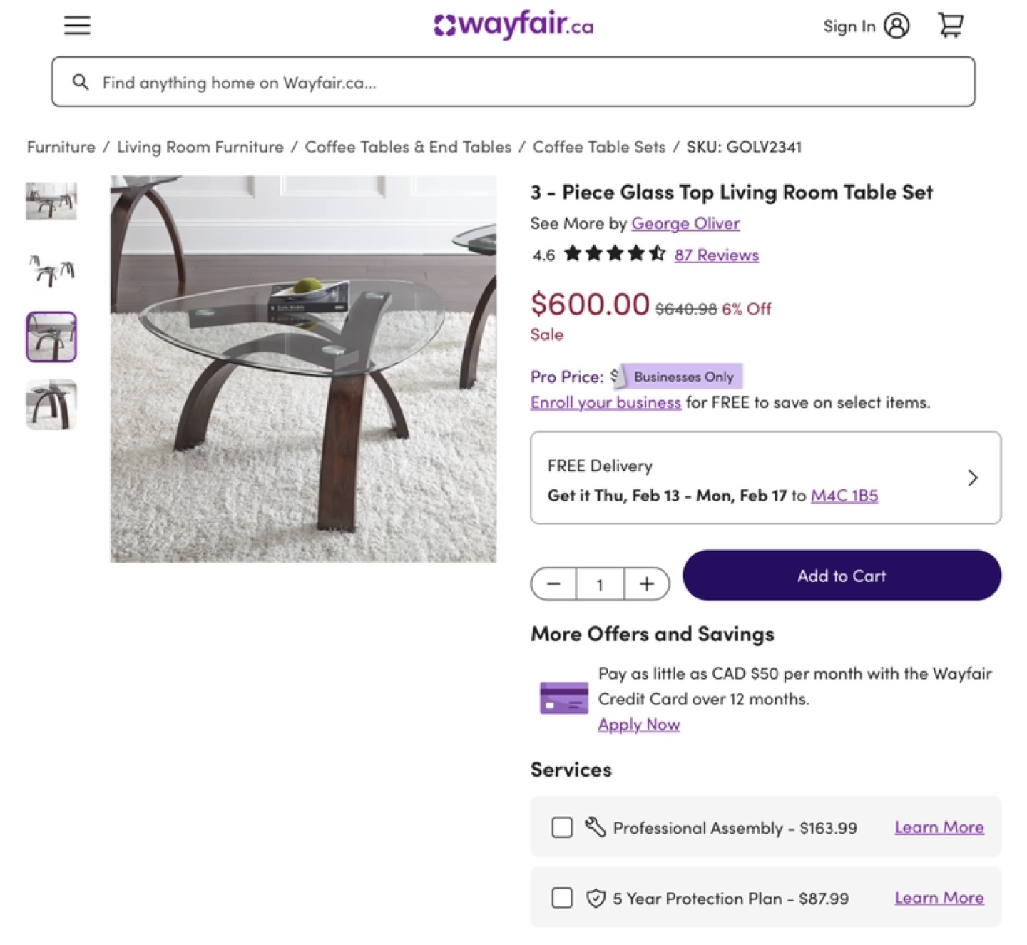 George Oliver 2-Piece Glass Top Living Room Table Set