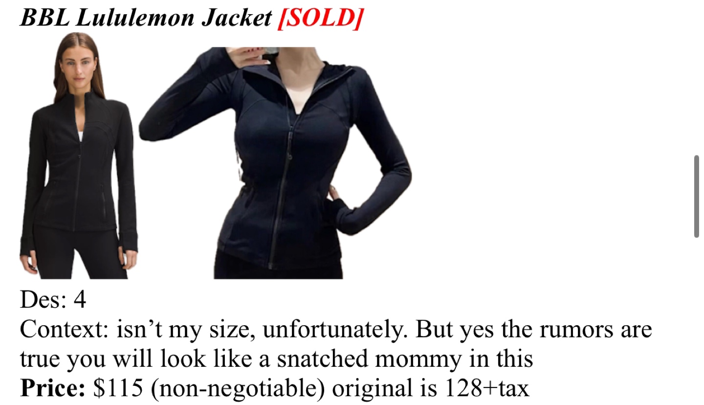 Lululemon Black Zip-Up Jacket - Size 4