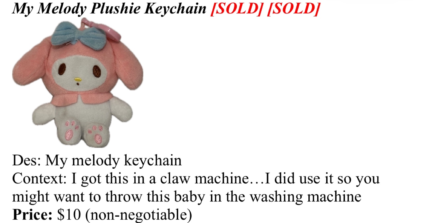 My Melody Plushie Keychain