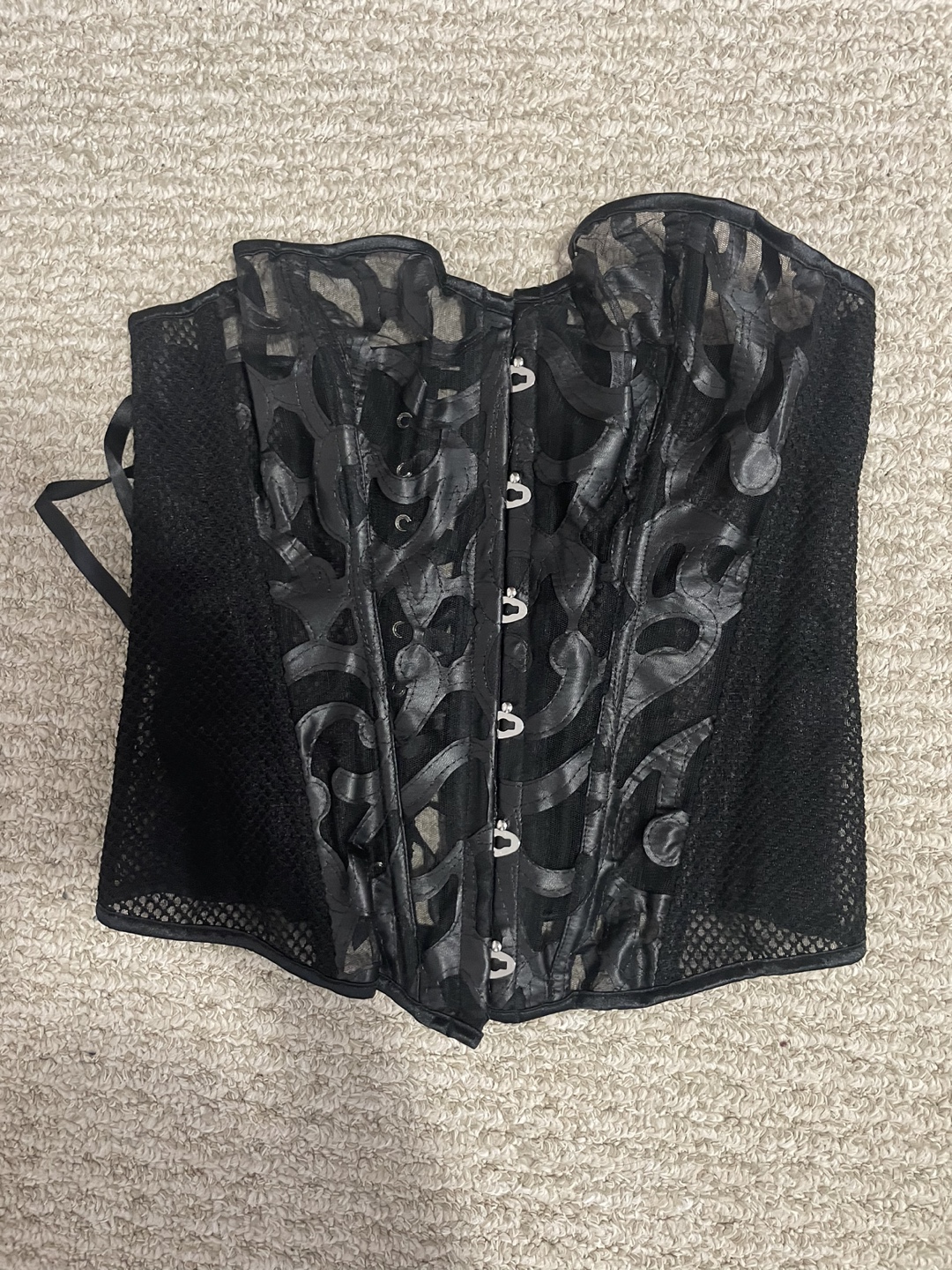 Black Lace-up Corset Top