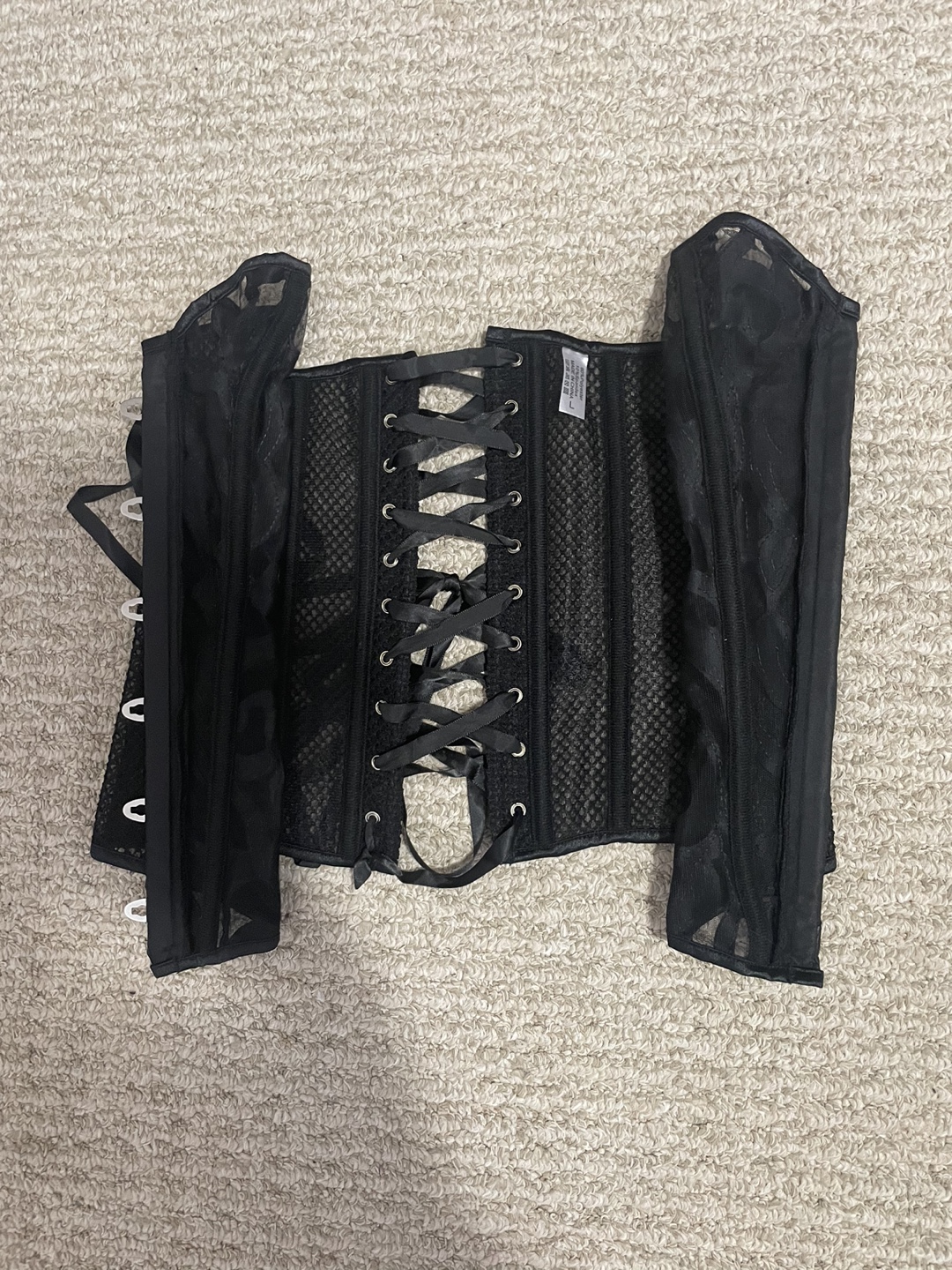 Black Lace-up Corset Top - photo 2