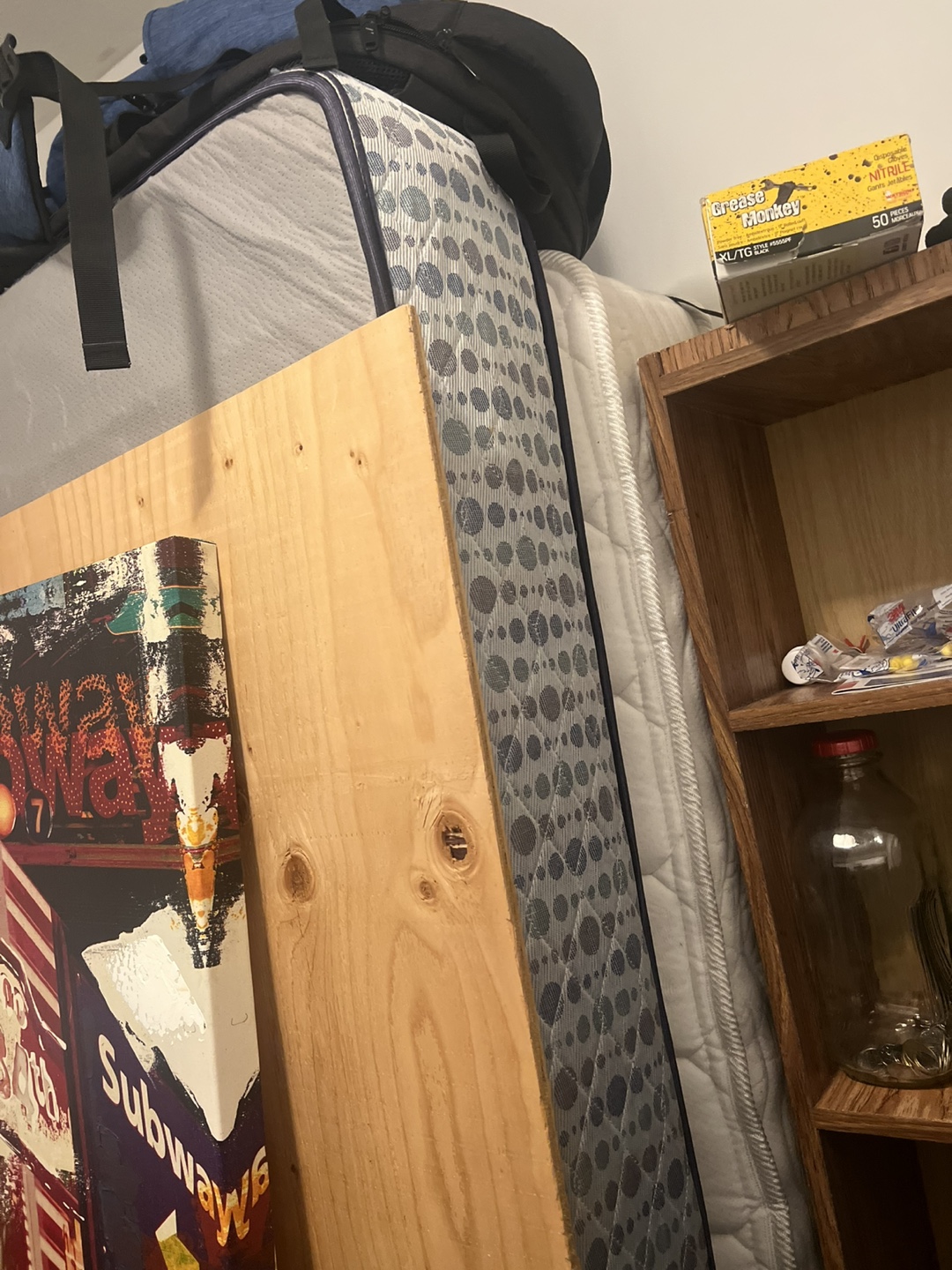 Twin mattress and box spring with frame