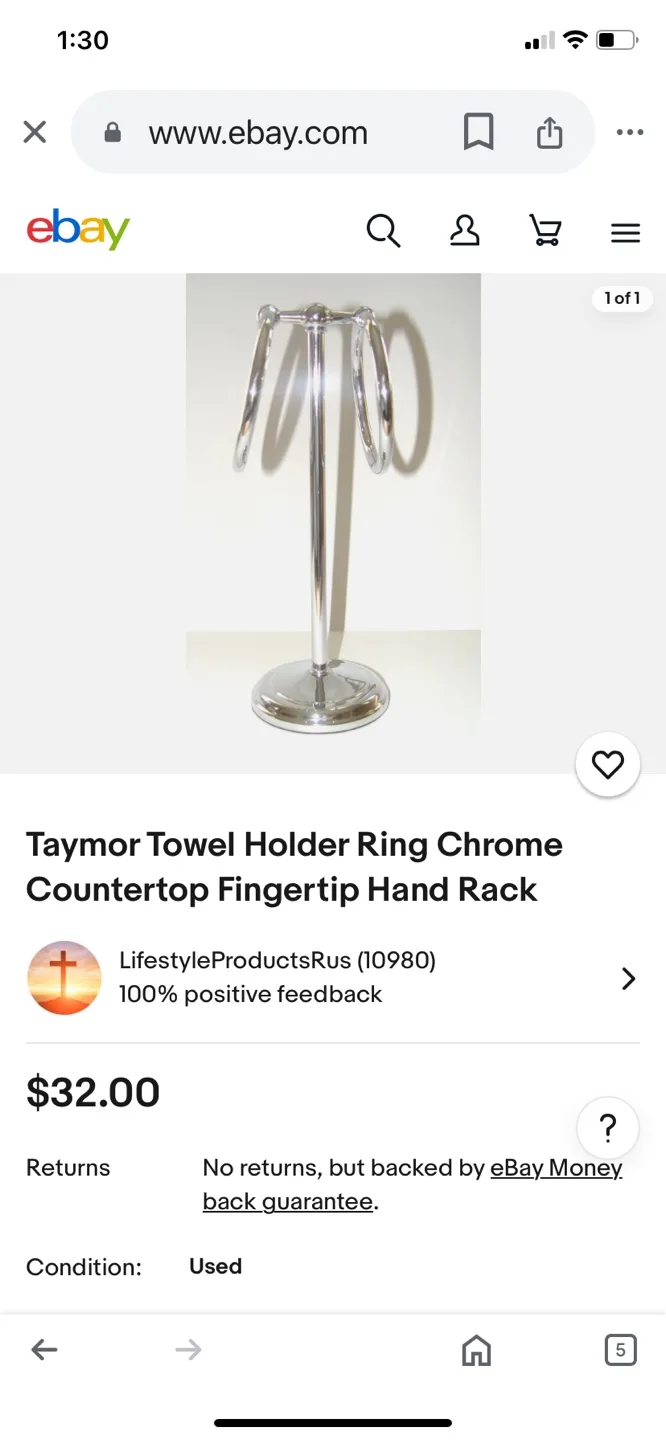 Freestanding Brushed Nickel Towel Ring Holder image indicator(8)