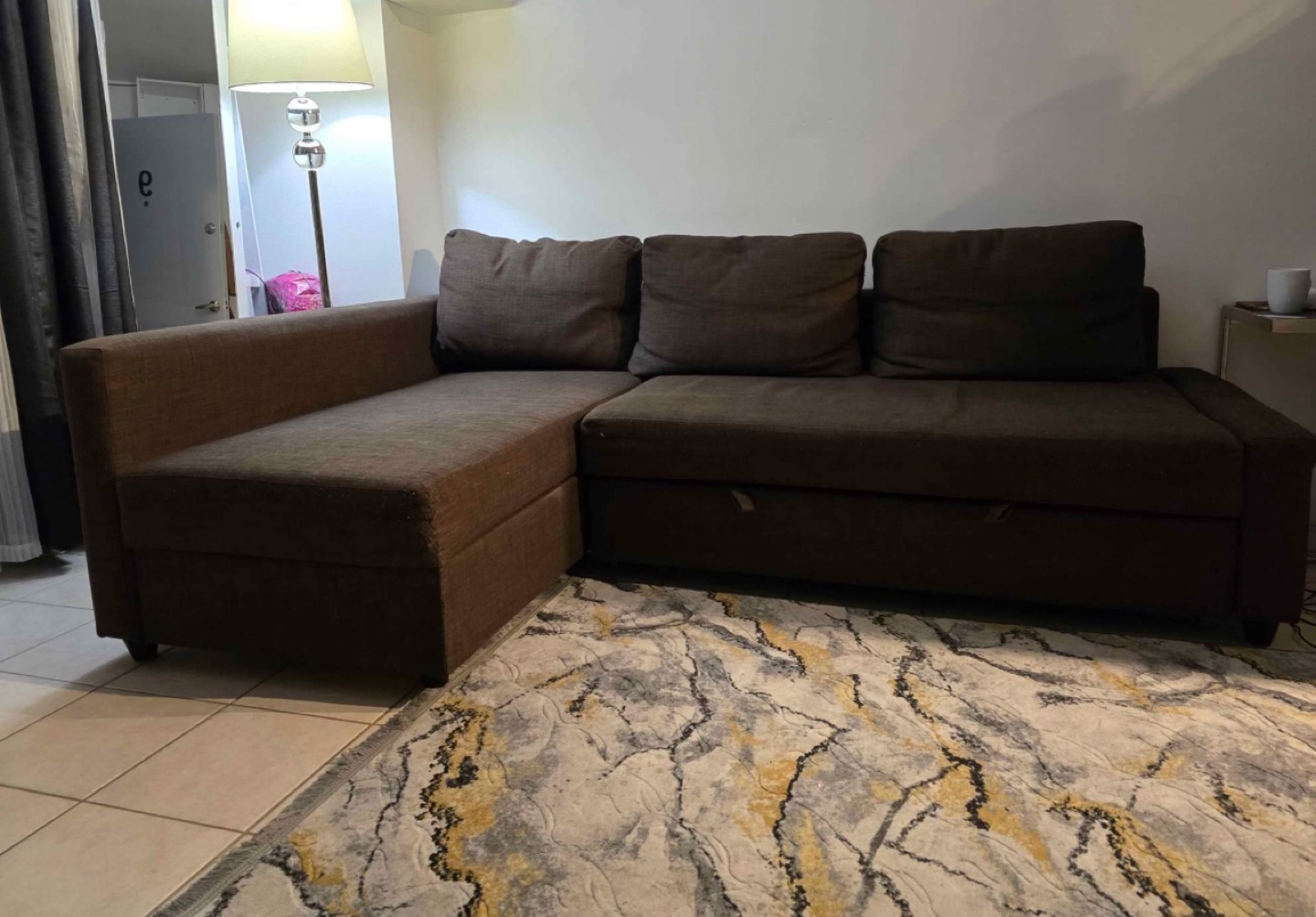 IKEA FRIHETEN Corner Sofa Bed - Brown