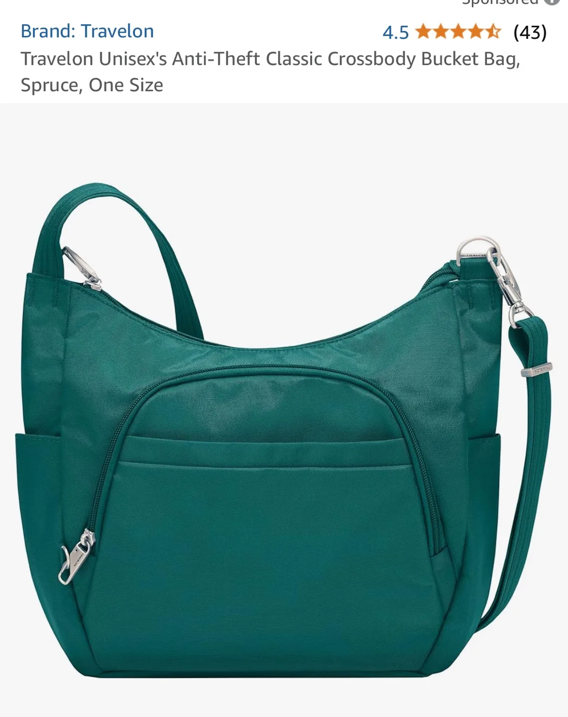 Travelon Anti-theft Classic Crossbody Bag - Spruce image indicator(2)