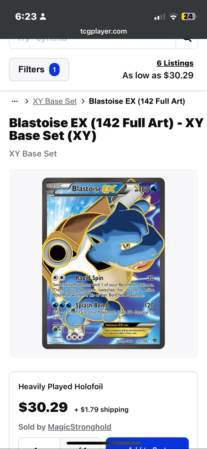Blastoise EX (142 Full Art) - XY Base Set Pokemon Card image indicator(2)