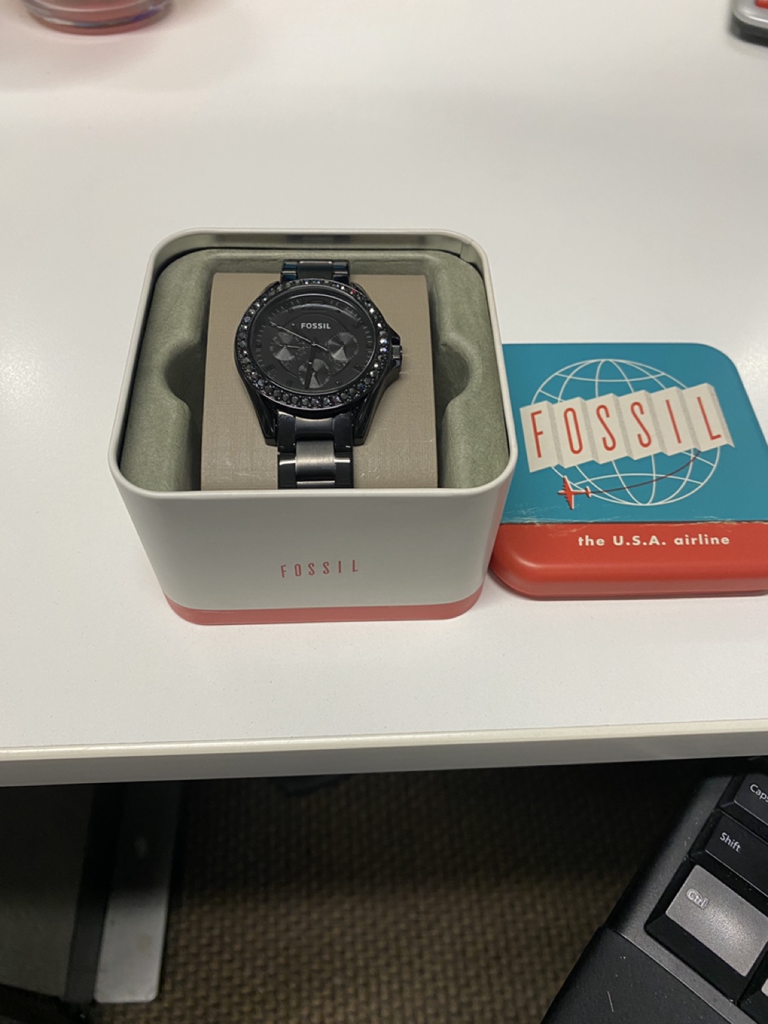 Fossil Unisex Black Watch with Crystals🥕 - photo 2