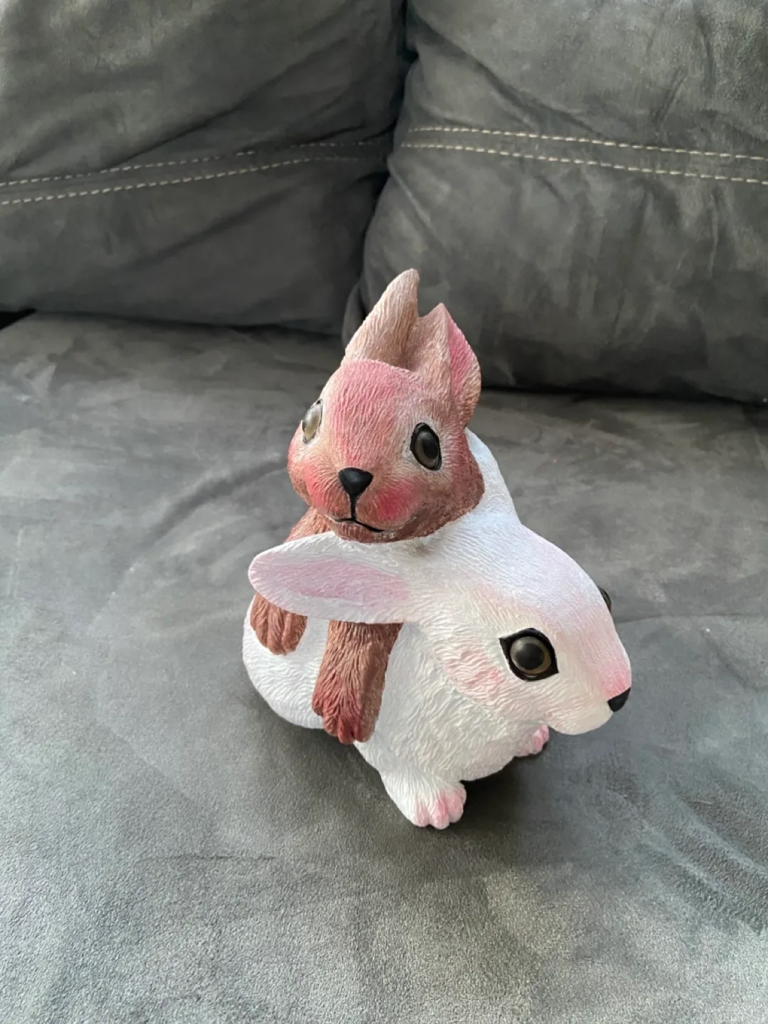 Adorable Stacked Rabbit Figurine. Hand painted. image indicator(2)