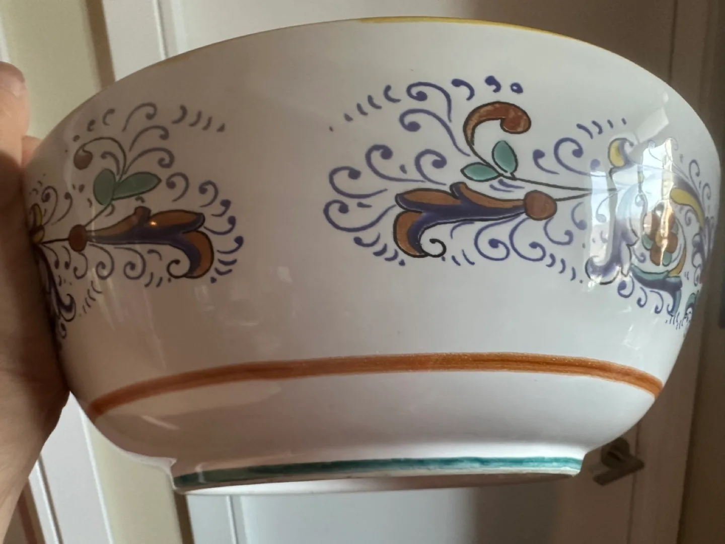 Vintage Italian Serving Bowl, Hand-painted Design image indicator(2)