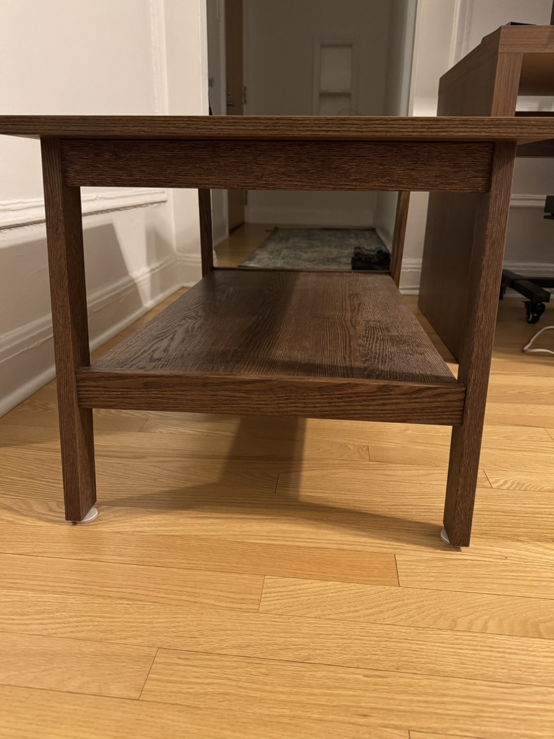 Dark Brown Wood Coffee Table with Shelf - photo 2