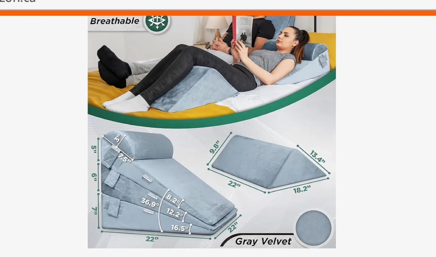 Lunix Adjustable Bed Wedge Pillow Set (like new) image indicator(2)