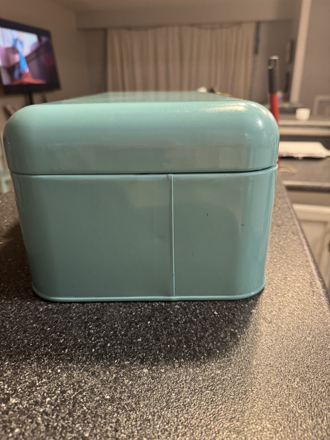 Pastel Teal Metal Bread Bin - photo 5