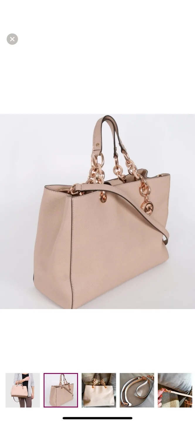 Michael Kors Pale Pink Leather Tote Bag image indicator(2)