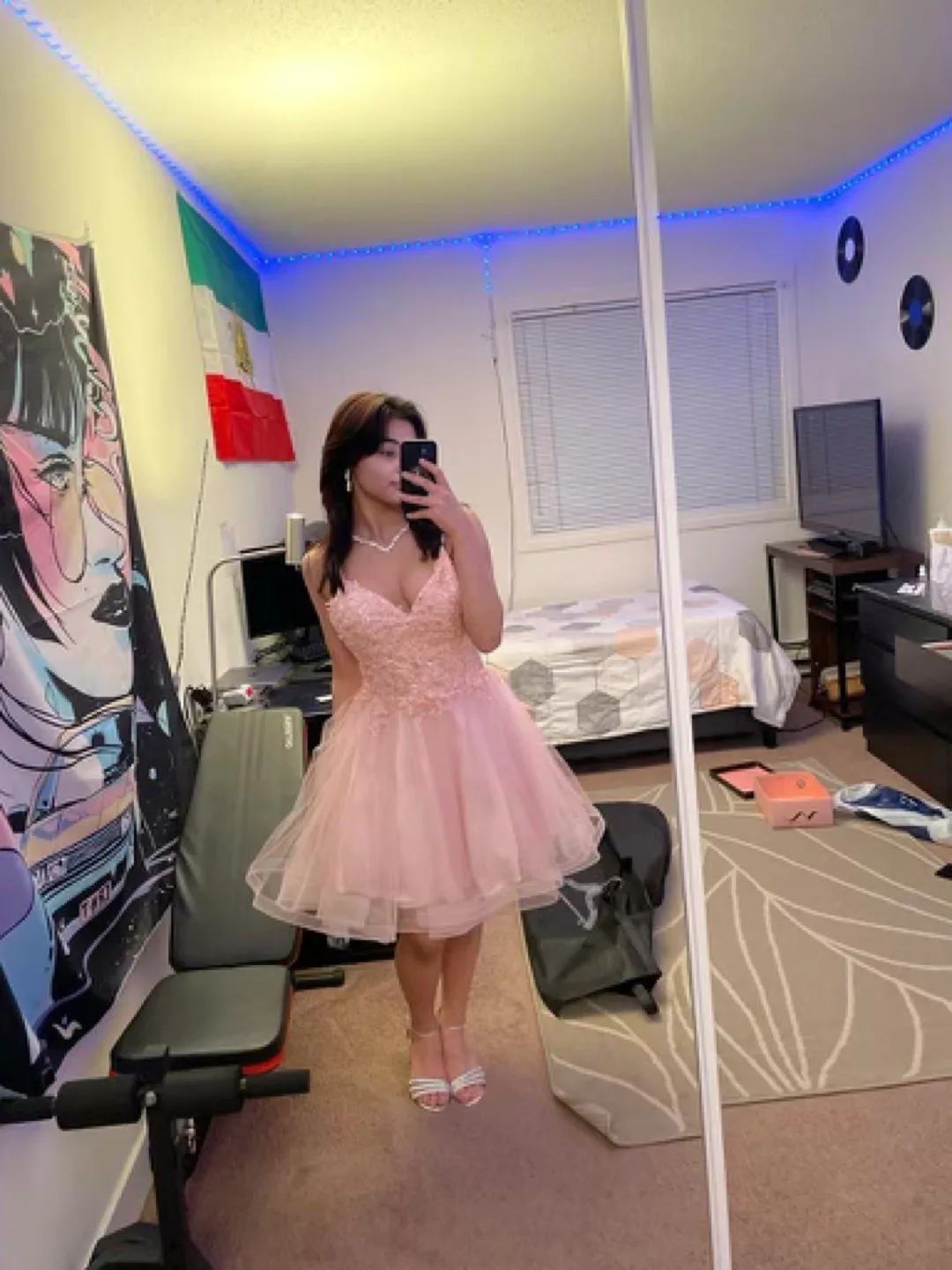 Pink Lace Prom Dress image indicator(4)