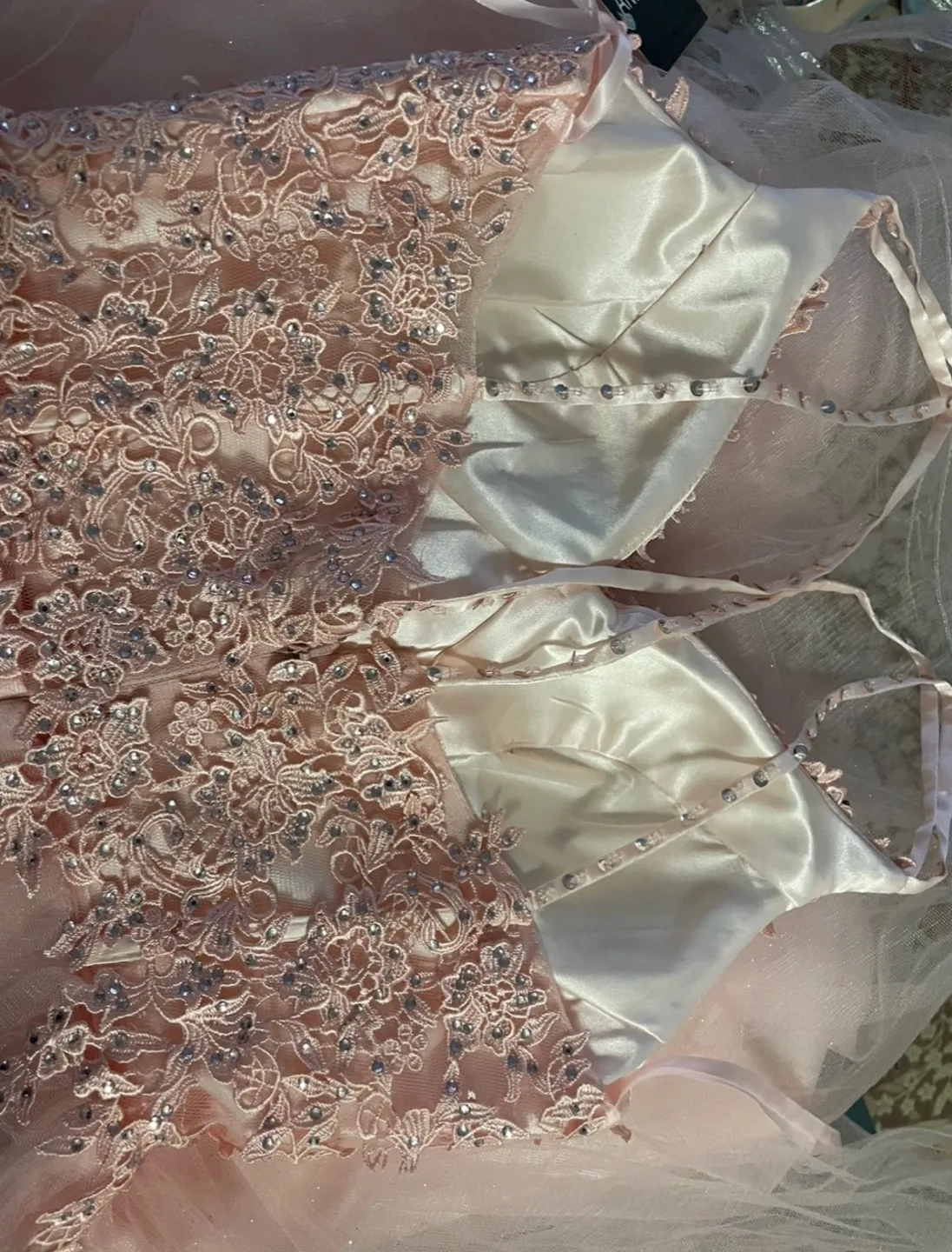 Pink Lace Prom Dress image indicator(3)