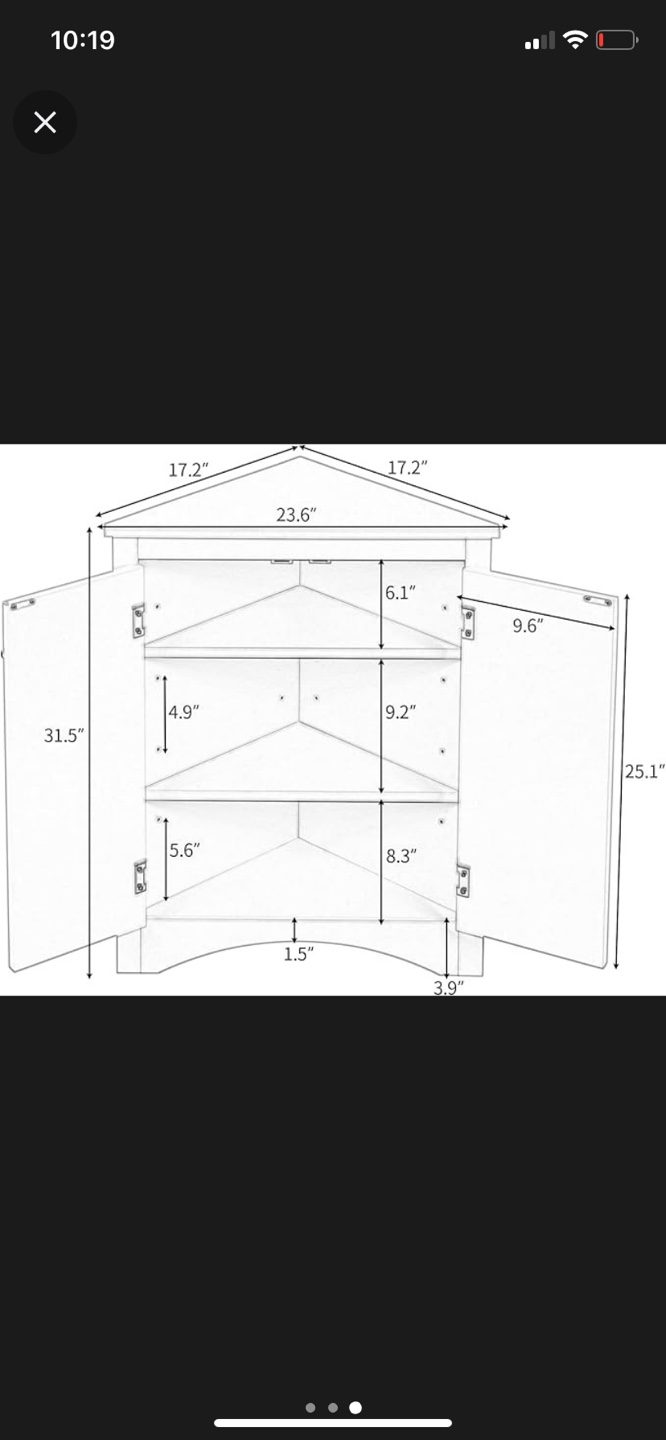 New Wayfair 2 🏈 Door Corner Accent Cabinet - photo 3