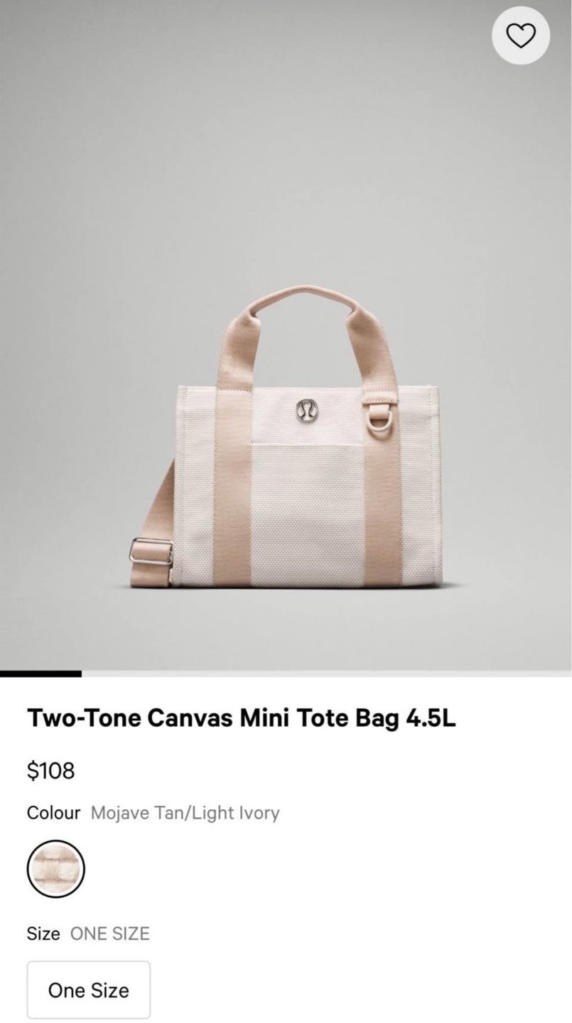 Lululemon Two-Tone Canvas Mini Tote Bag - photo 3