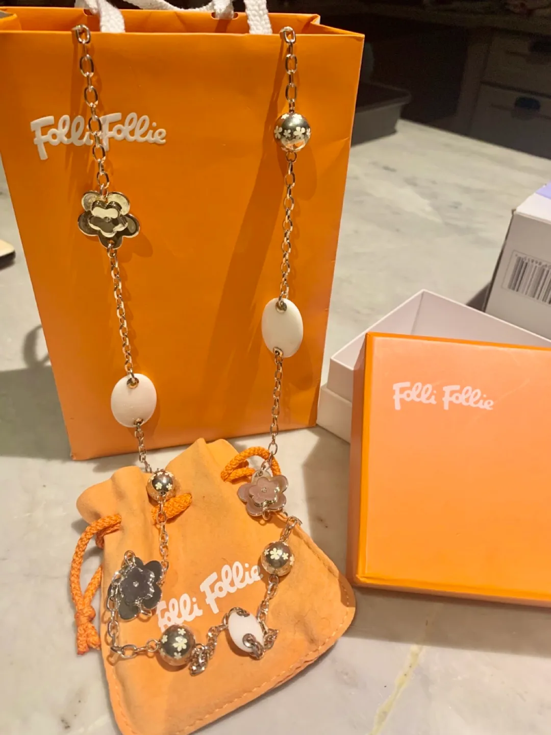 Folli Follie Sterling Silver Floral Necklace image indicator(2)