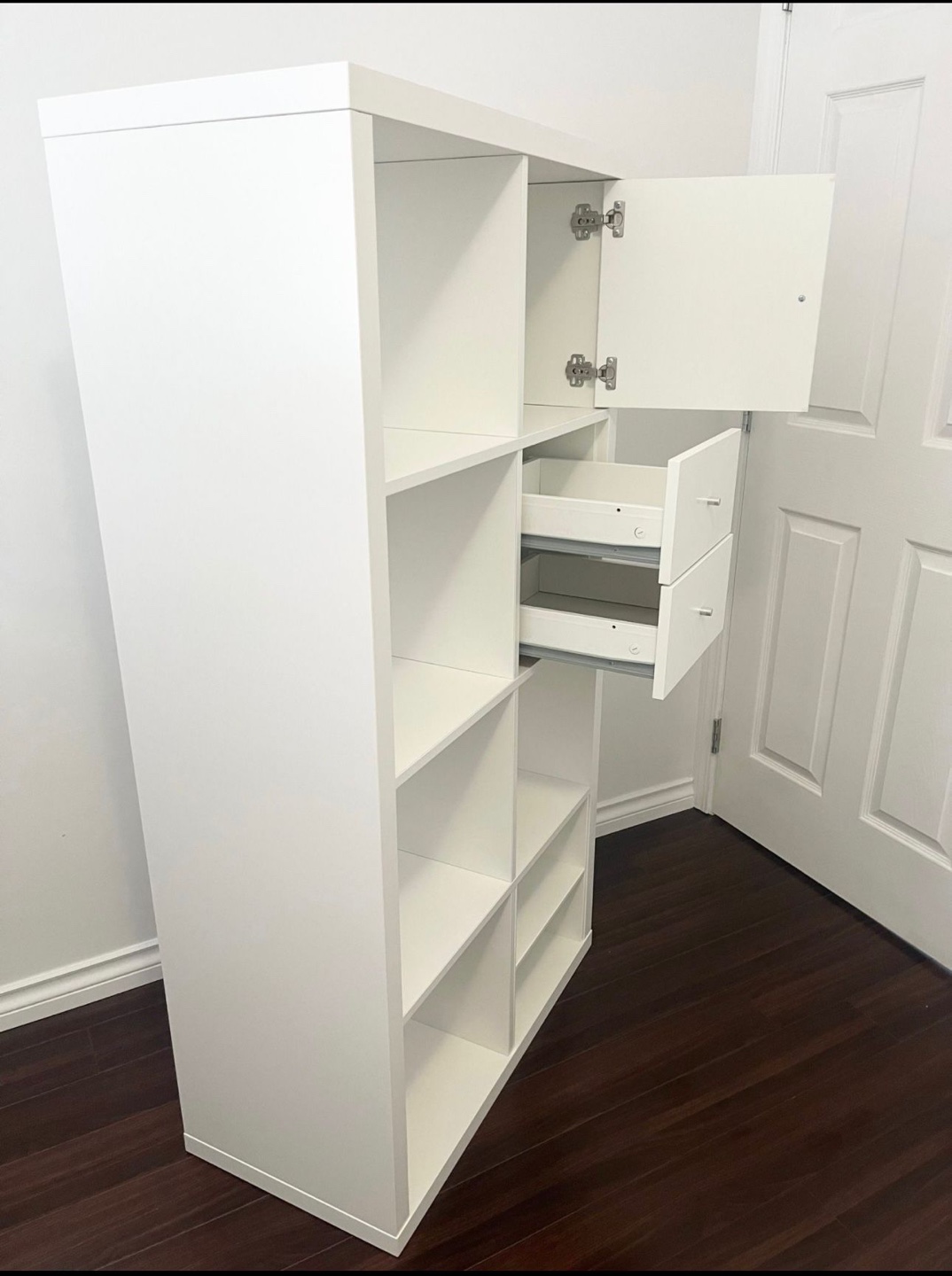 IKEA Kallax Shelving Unit with Cabinet and Drawers - White - photo 3