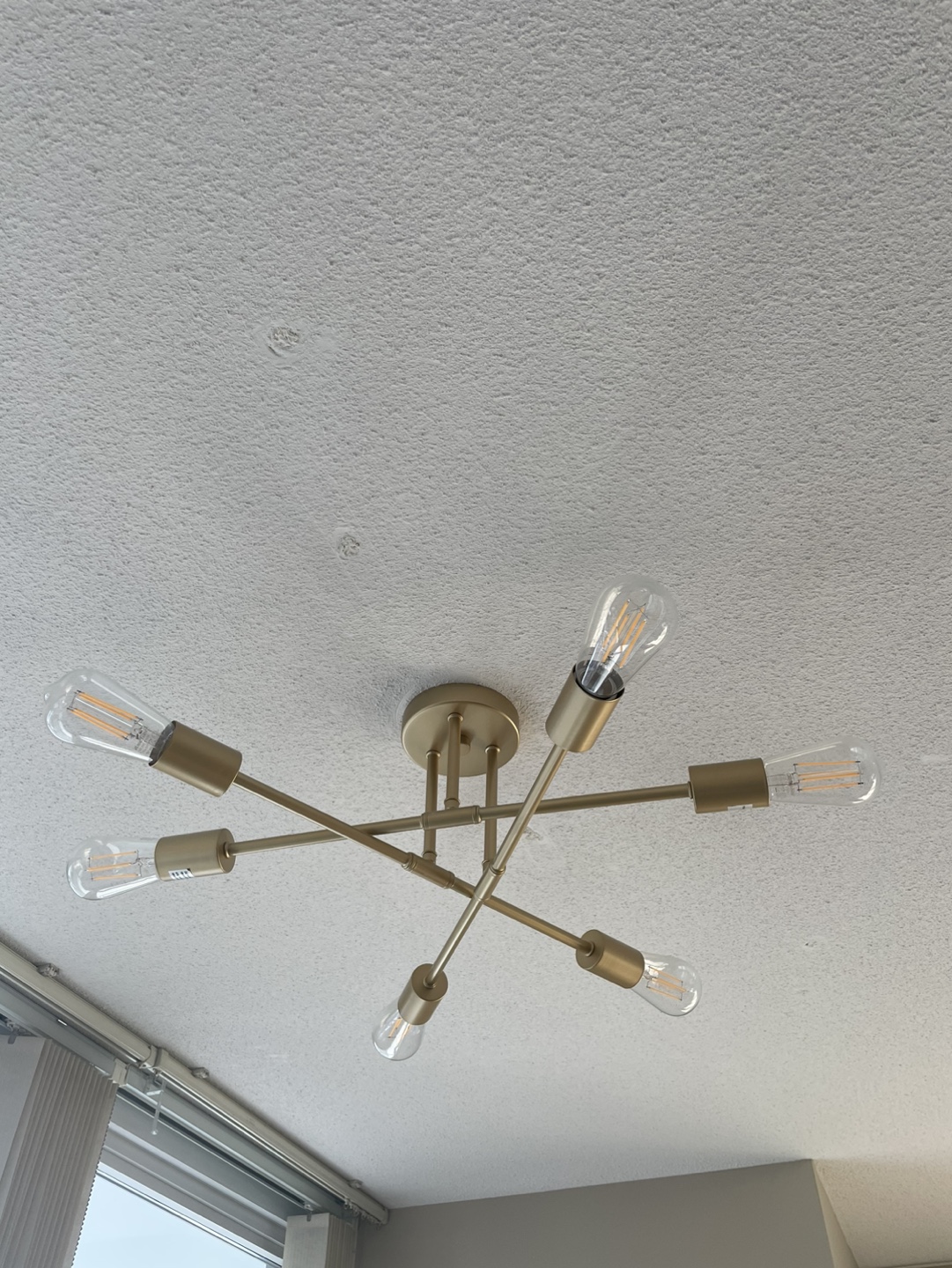 Gold 6-Light Semi-Flush Mount Ceiling Fixture