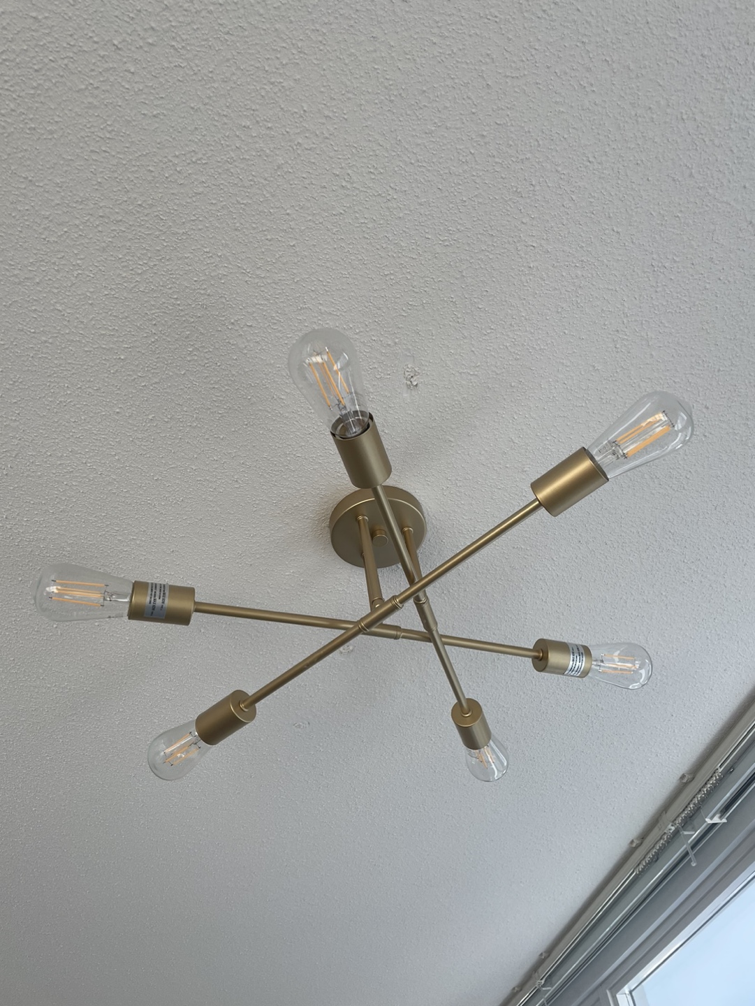 Gold 6-Light Semi-Flush Mount Ceiling Fixture - photo 2