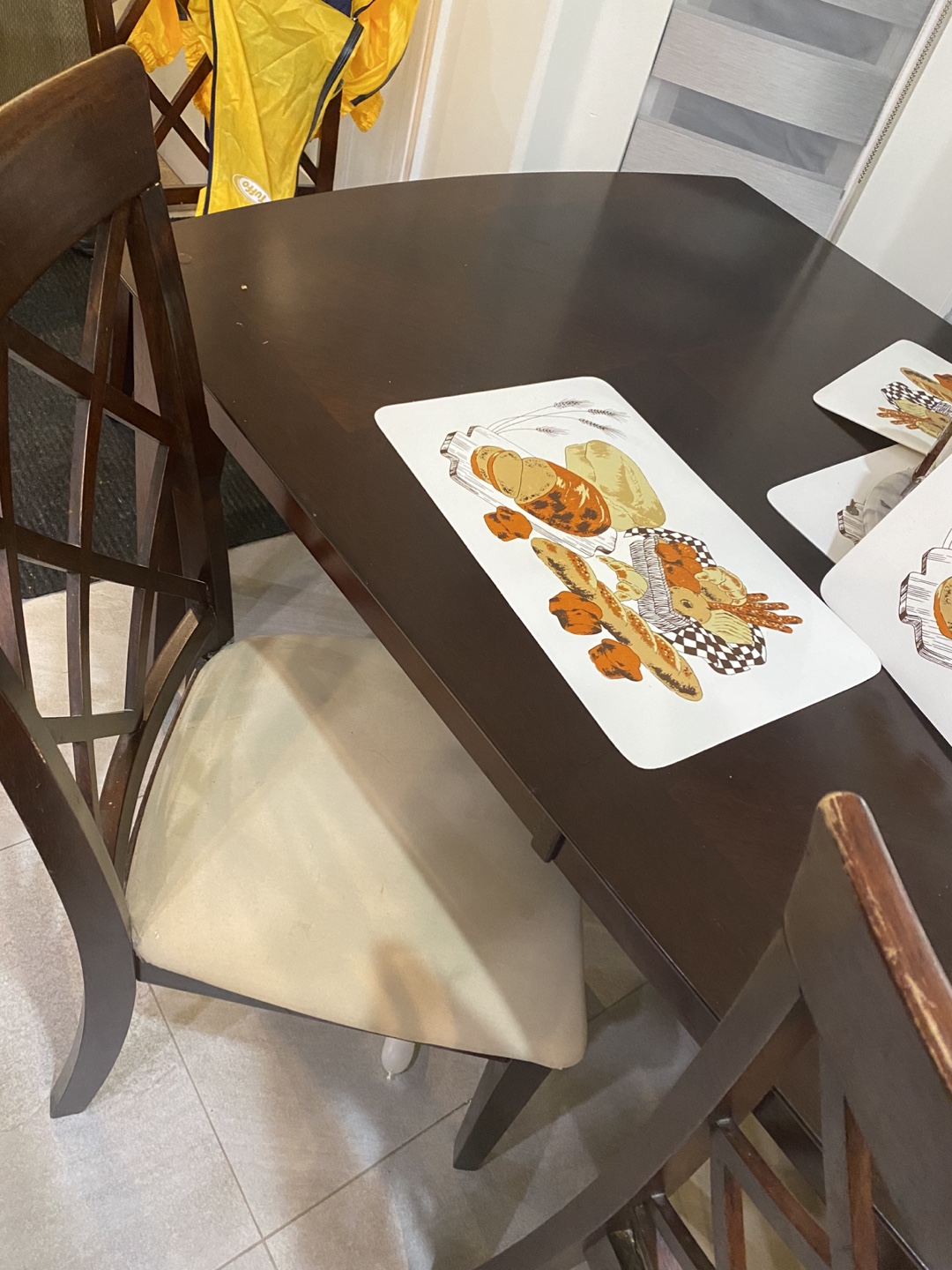 Dark Brown Wooden Dining Table and Chairs Set - photo 2