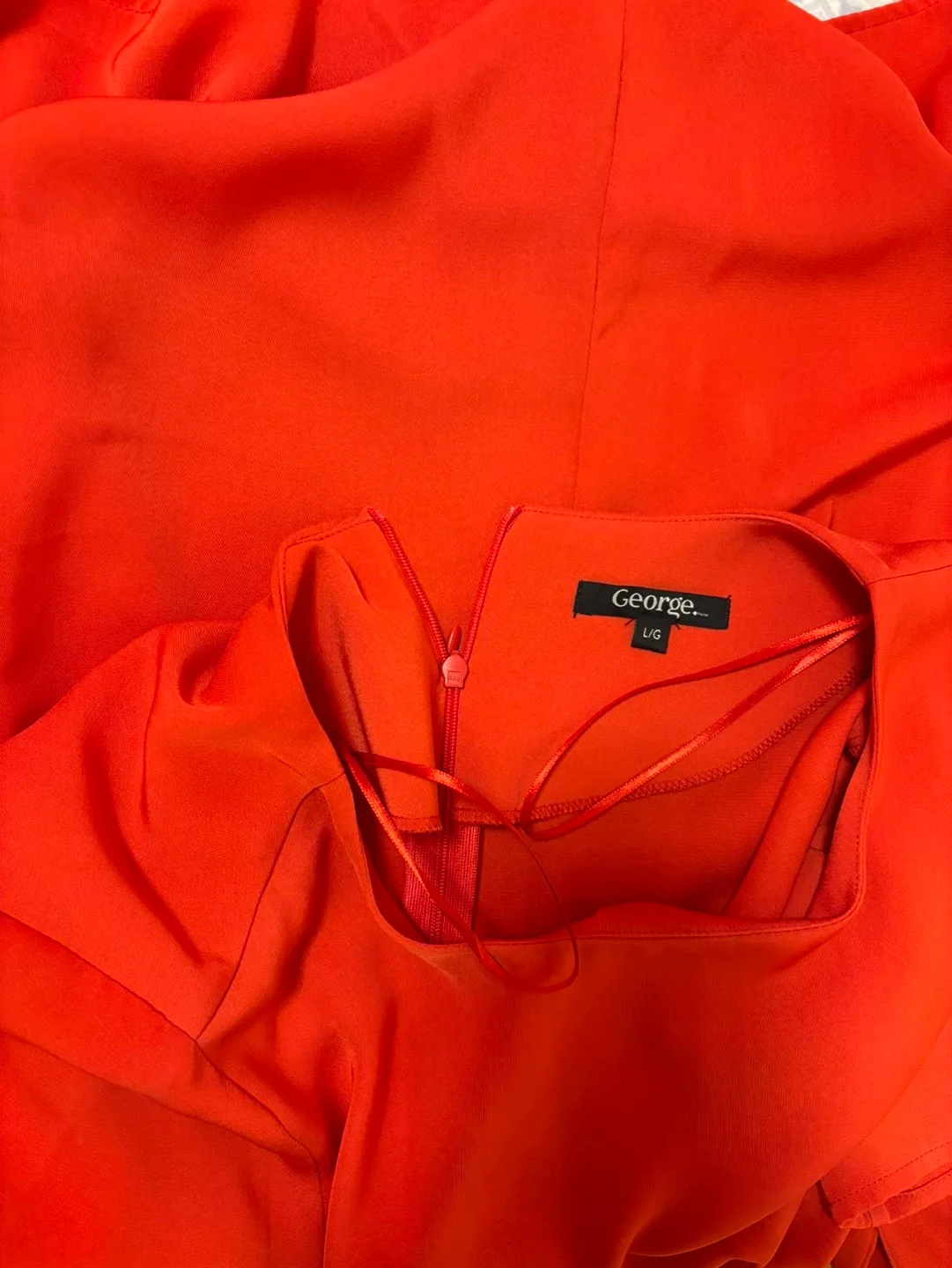 Orange Tie-Waist Mini Dress - Size Large image indicator(3)