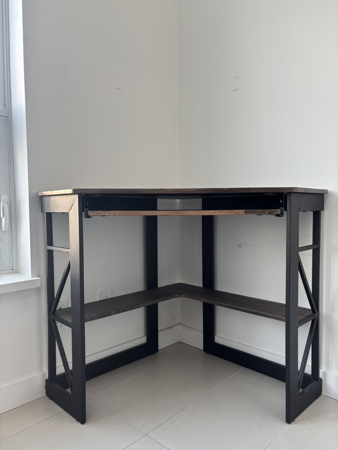 Corner desk with keyboard tray [retails for $160] - photo 2