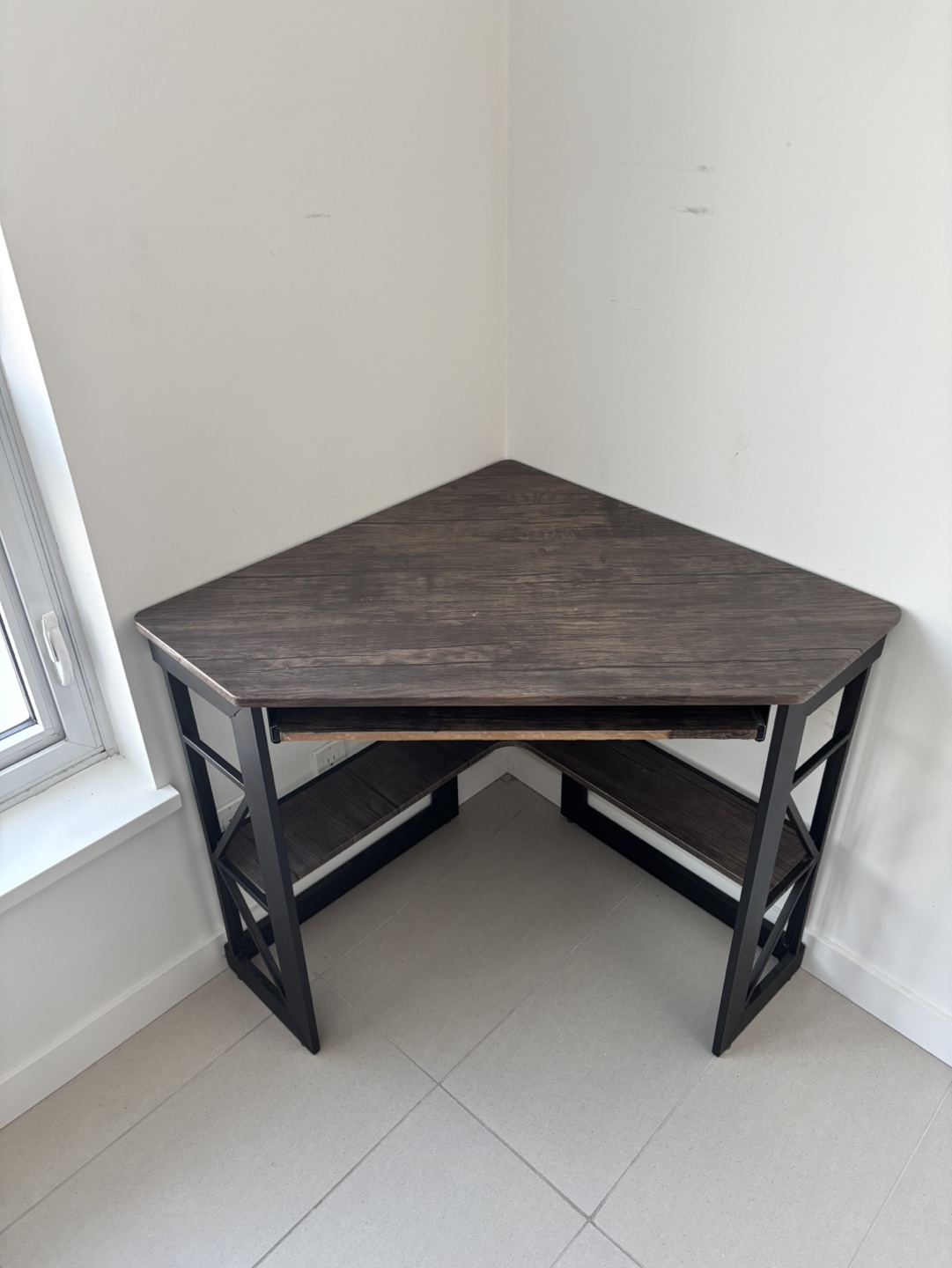 Corner desk with keyboard tray [retails for $160]