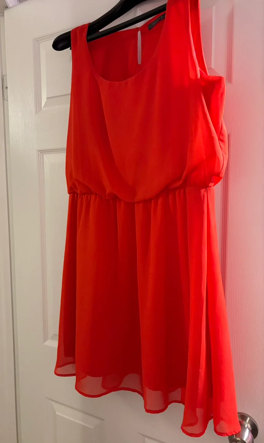 Gorgeous Coral Sleeveless Mini Dress image indicator(2)