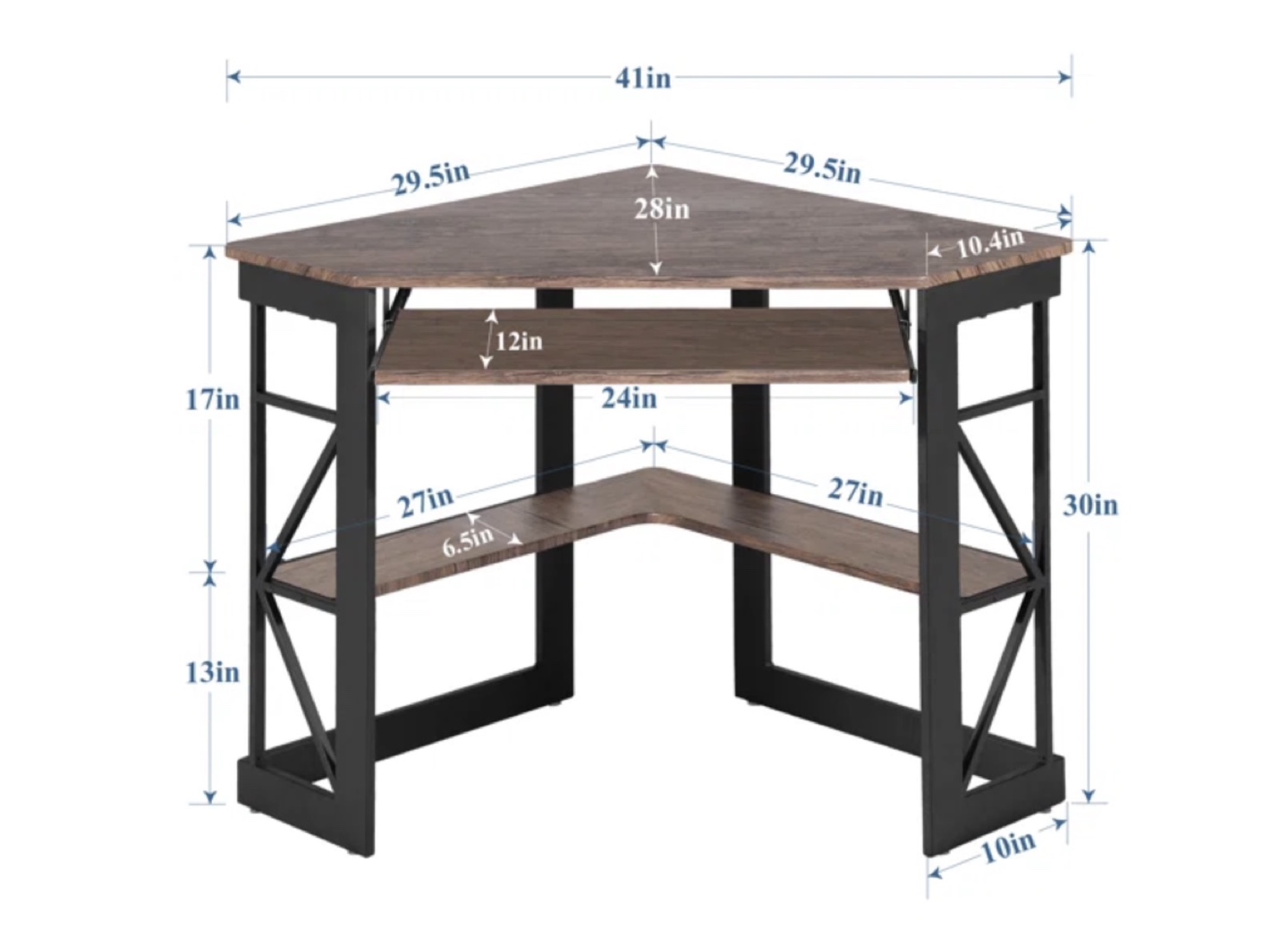Corner desk with keyboard tray [retails for $160] - photo 4