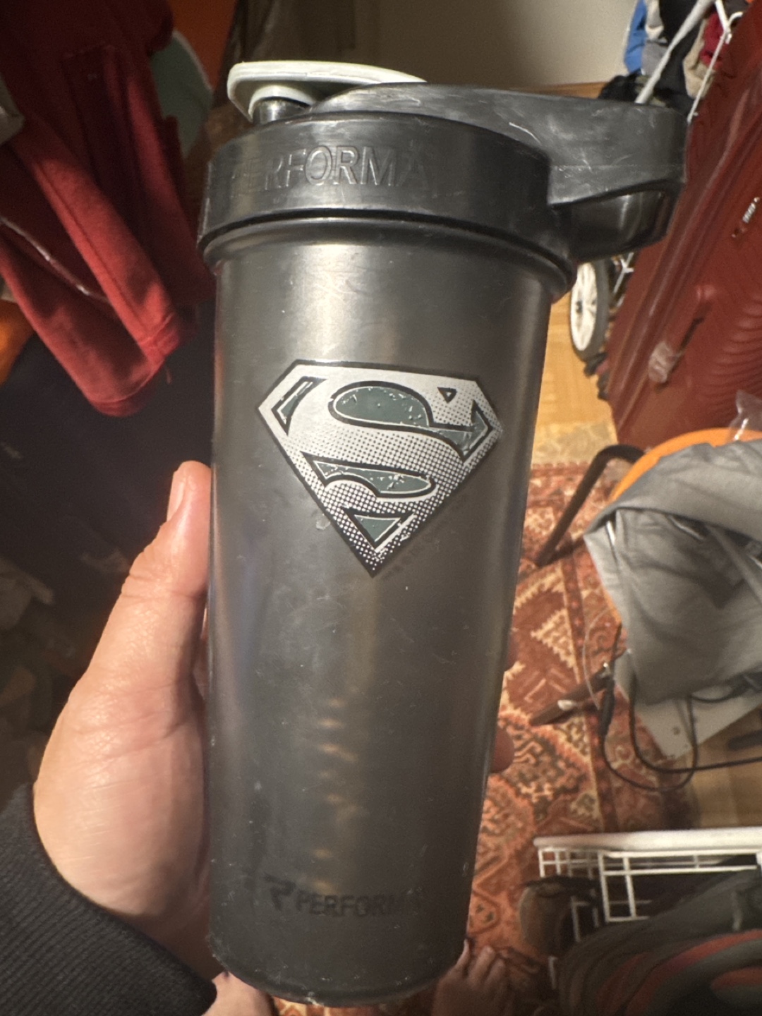 Superman-themed PerformA Blender Bottle