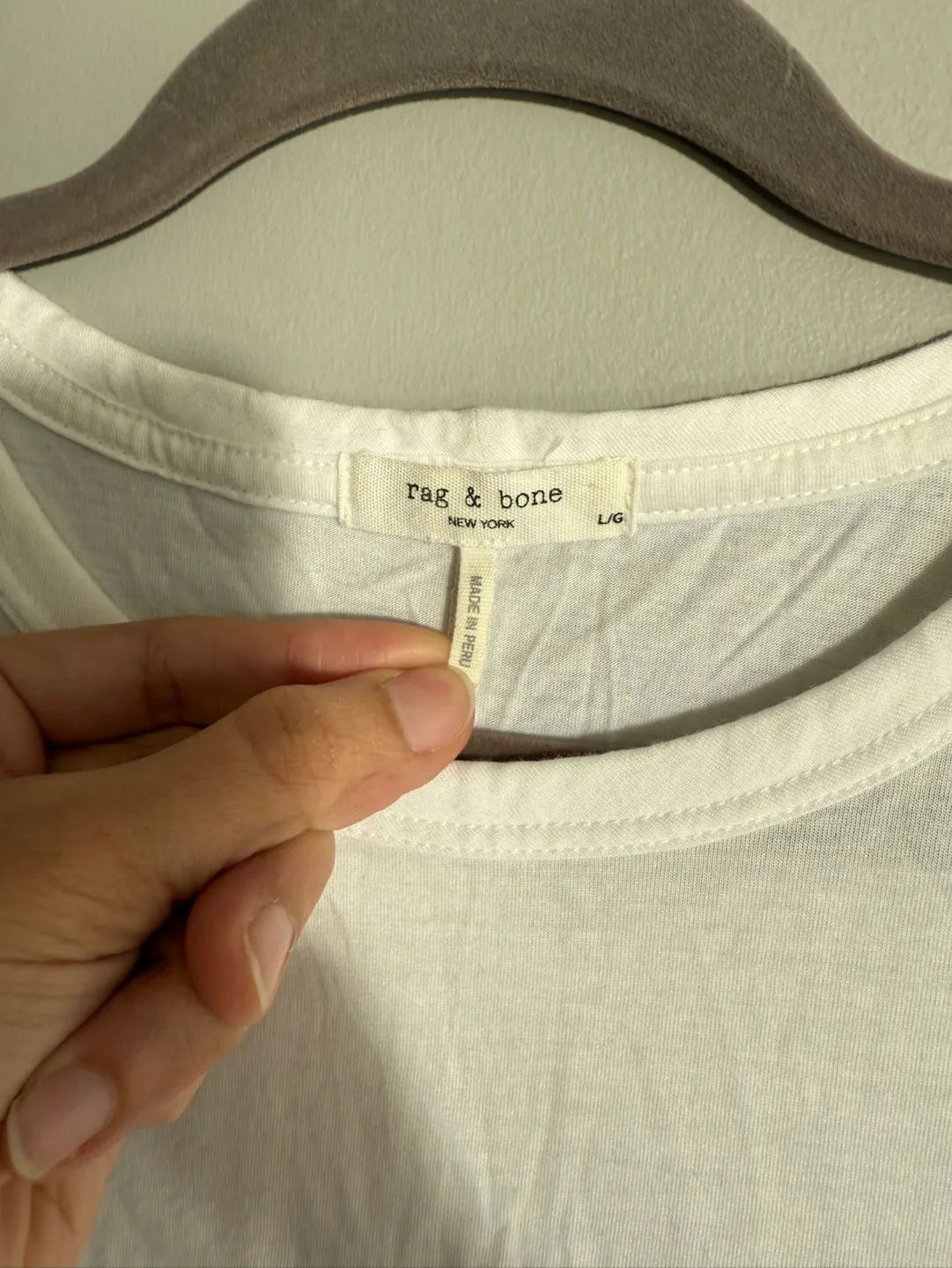 rag & bone New York logo printed white crew neck tee 🏈 image indicator(3)