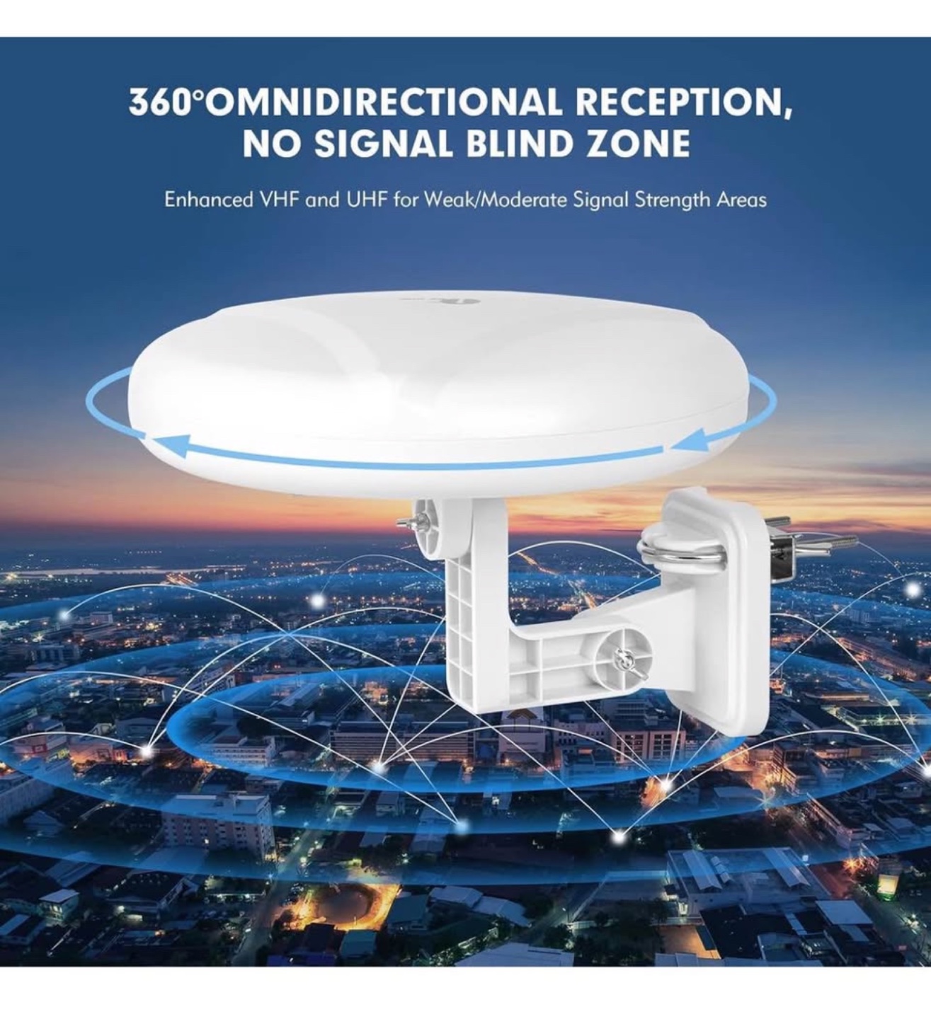 Outdoor HDTV Antenna Amplifier 360° Omnidirectional Reception - photo 5