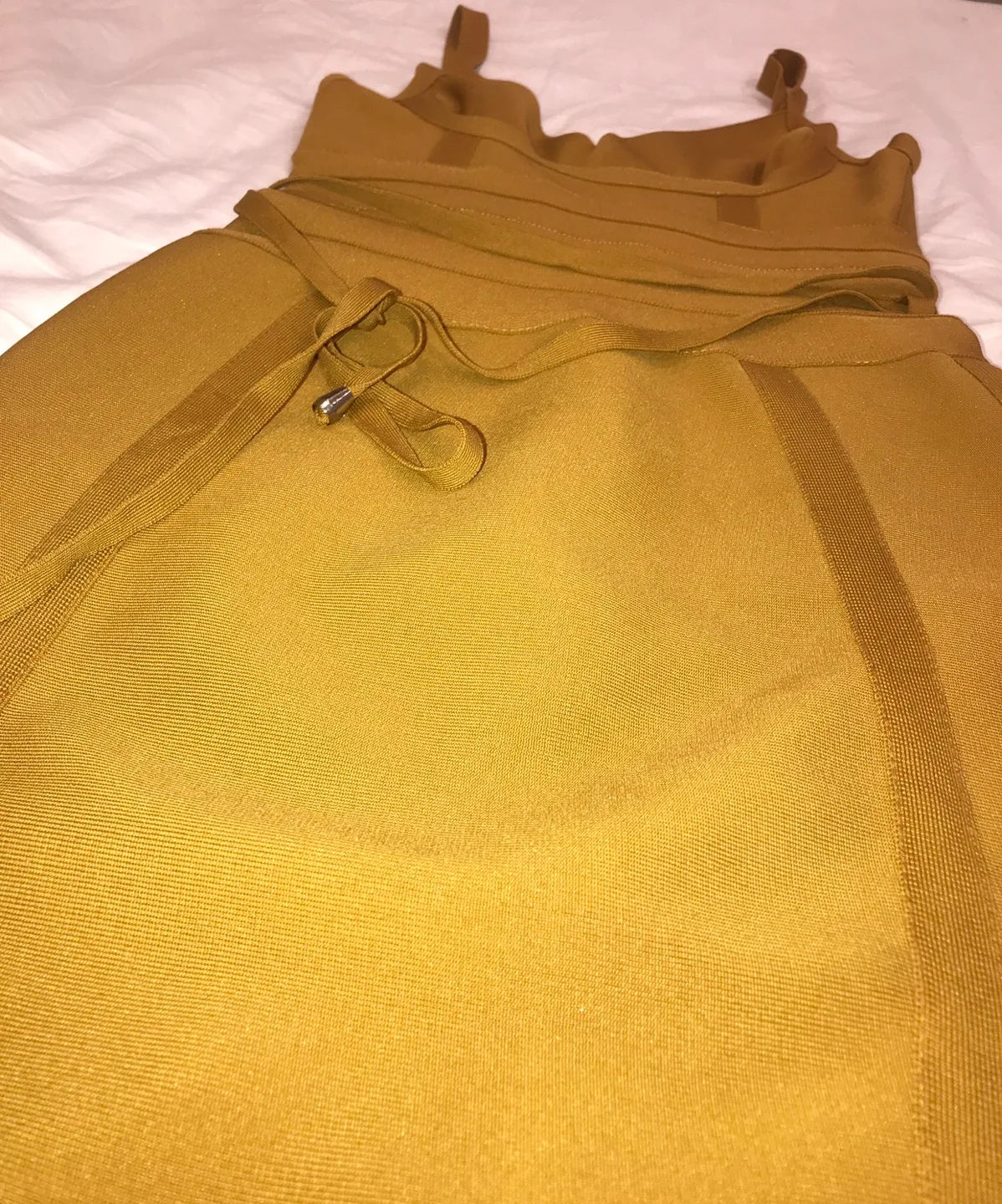 Mustard Yellow Bandage Midi Dress thumbnail