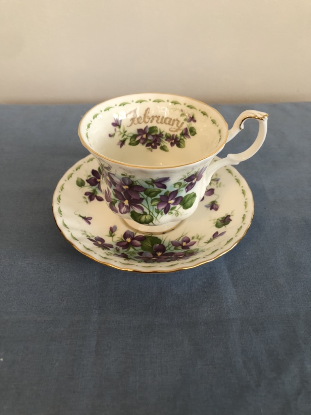 Royal Albert ‘February’ Teacup & Saucer