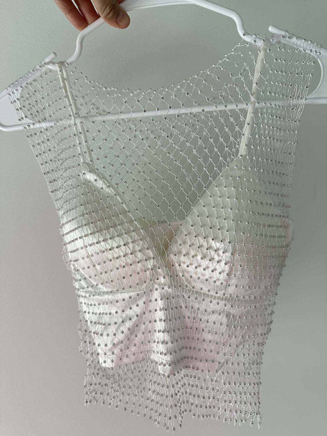 Rhinestone Mesh Crop Top - photo 3