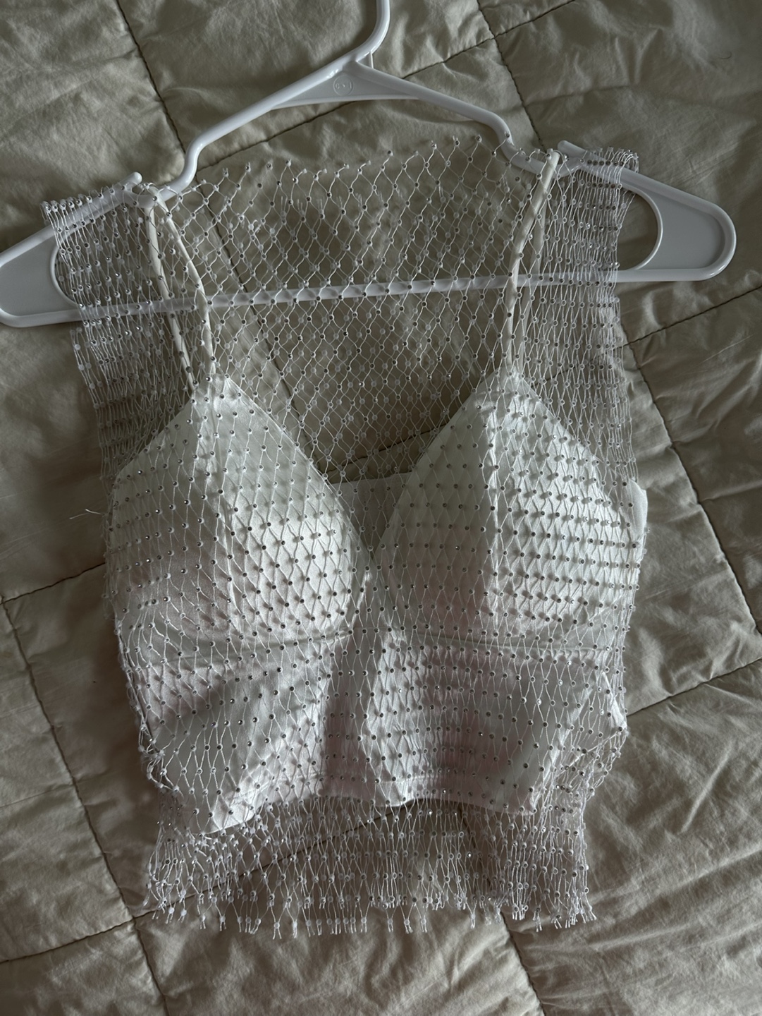 Rhinestone Mesh Crop Top - photo 2